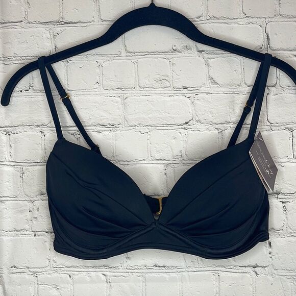 Smart & Sexy Black Bikini Top Size 36C Adjustable Straps Underwire - Picture 1 of 5